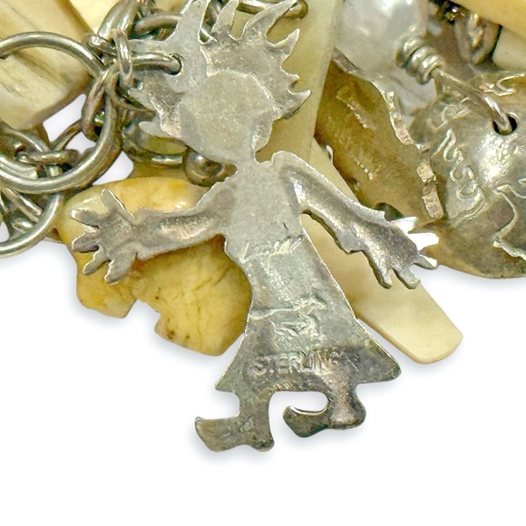 Stunning Harold Lujan Sterling, Fossilized Walrus Tusk Necklace and Bracelet Set - Picture 14 of 16